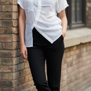 White Breezy Chic Short-Sleeve Button-Down Translucent Shirt
