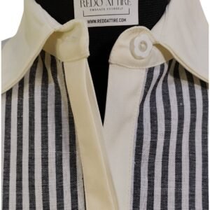 Classic black-and-cream striped women's shirt