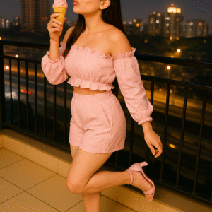 Trendy Korean style co-ord set for casual outings and vacations