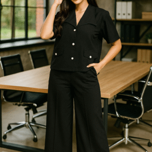 Elegant black office co-ord set for women