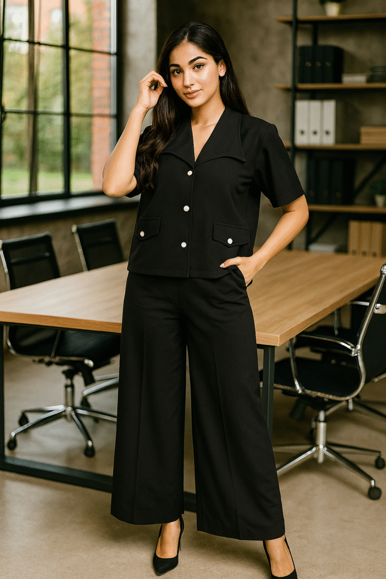 Elegant black office co-ord set for women