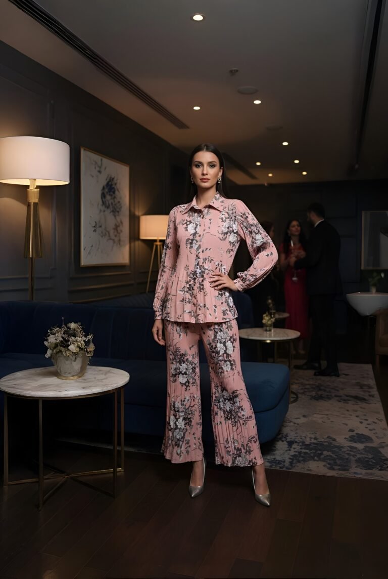 Blush Reverie Floral Co-ord Dress – Soft Pink Elegance