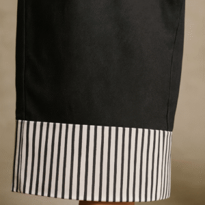 Designer Black Cropped Pants with Striped Detailing | Premium Imported Fabric