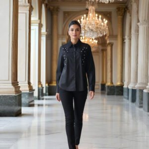 Black party shirt for women