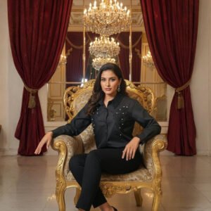 Black party shirt for women