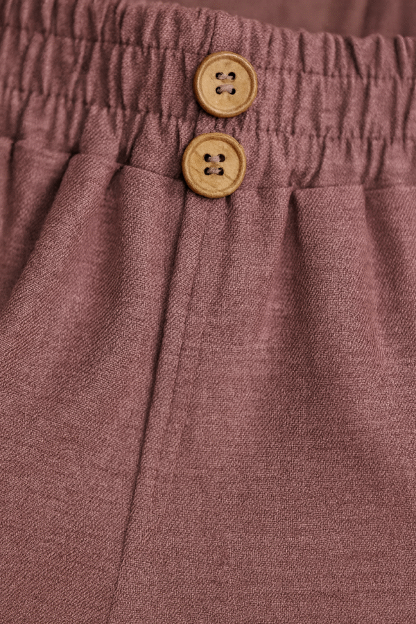Mauve Palazzo Pants - Striped Hem – Chic Statement Bottom for Women