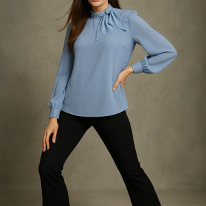 Pearl & Crystal Bow Designer Top – Elegant Evening Wear