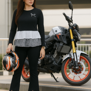 Ribbon Charm Layered Elegance Top – Women’s Casual Chic