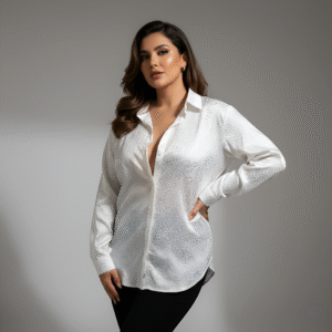 Women’s Designer White Satin Shirt