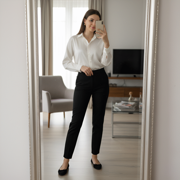 Women’s Designer White Satin Shirt