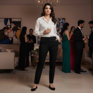Women’s Designer White Satin Shirt