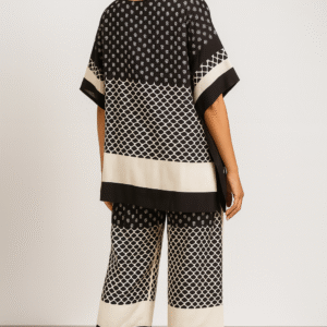 Black & Ivory Women Co-ord Dress – Royal Elegance Ensemble